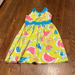 Girls' Lime Fruit-Print Casual Sundress